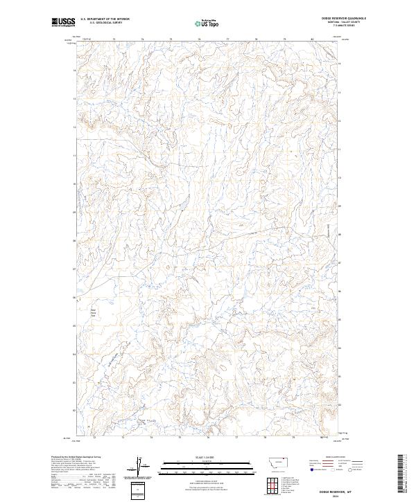 Dodge Reservoir, MT — USGS 7.5-minute topo (2024)