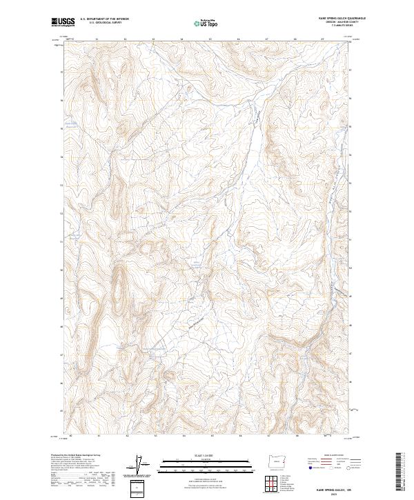Kane Spring Gulch, OR — USGS 7.5-minute topo (2023)