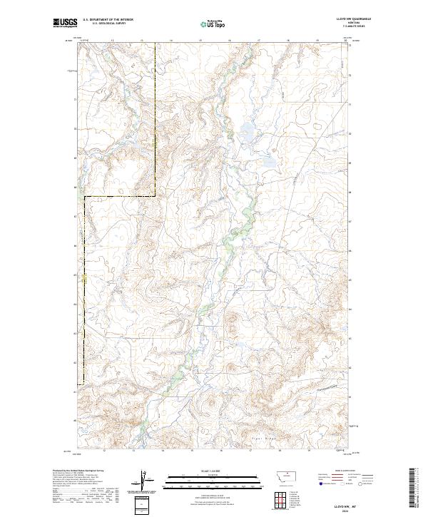 Lloyd NW, MT — USGS 7.5-minute topo (2024)
