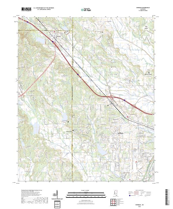 Sherman, MS — USGS 7.5-minute topo (2024)
