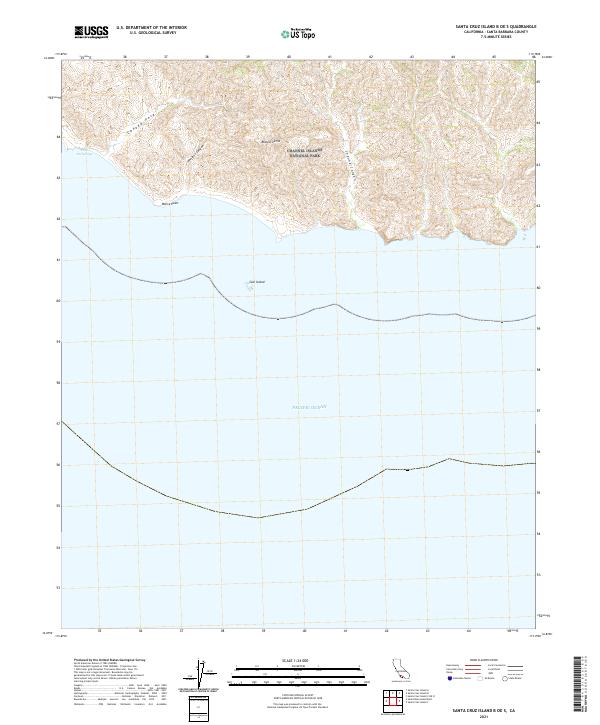 Santa Cruz Island B OE S, CA — USGS 7.5-minute topo (2021)