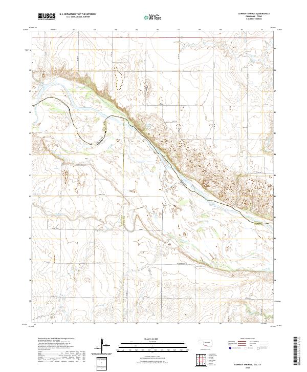 Cowboy Springs, OK-TX — USGS 7.5-minute topo (2022)