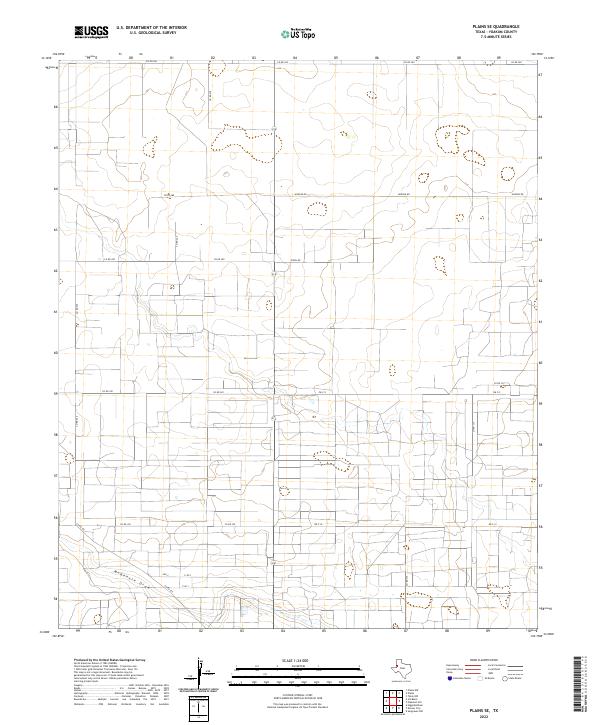 Plains SE, TX — USGS 7.5-minute topo (2022)