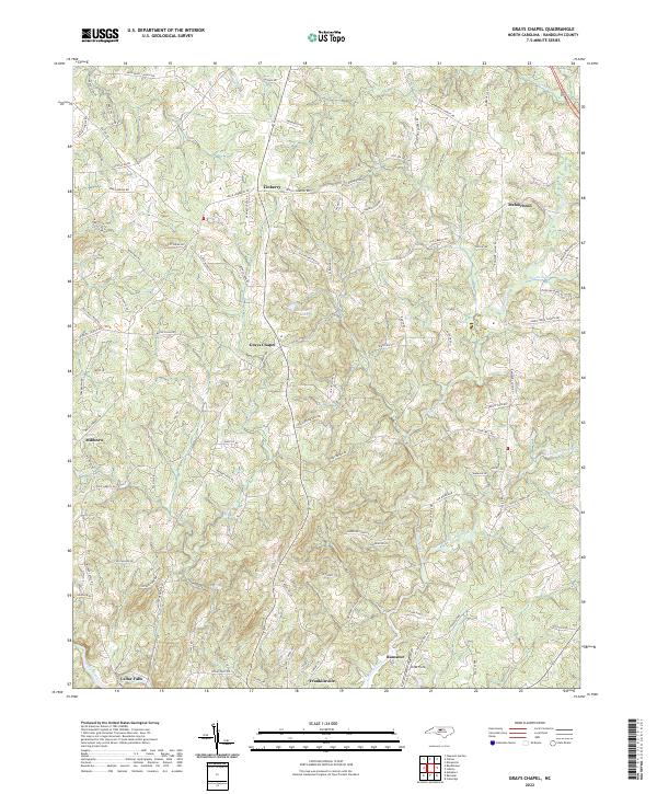 Grays Chapel, NC — USGS 7.5-minute topo (2022)