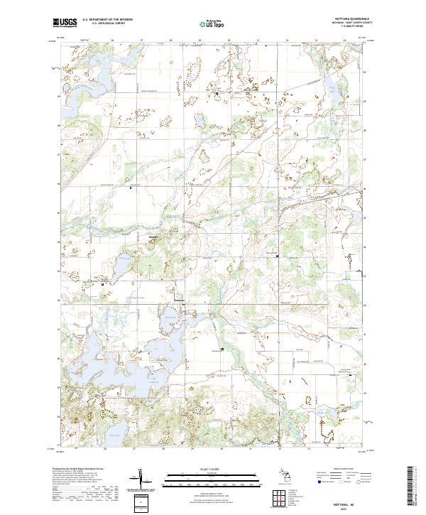 Nottawa, MI — USGS 7.5-minute topo (2023)