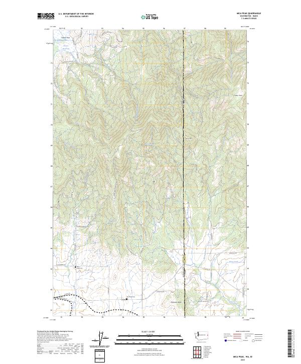 Mica Peak, WA-ID — USGS 7.5-minute topo (2023)