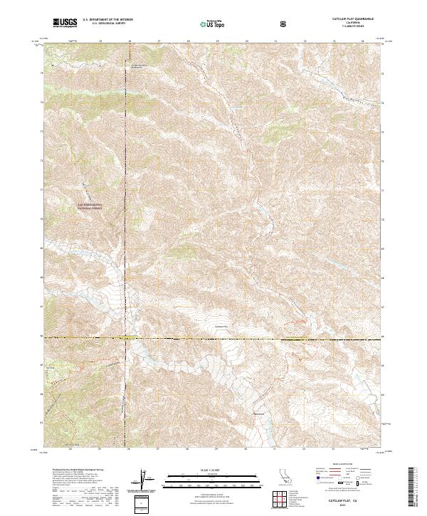 Catclaw Flat, CA — USGS 7.5-minute topo (2021)