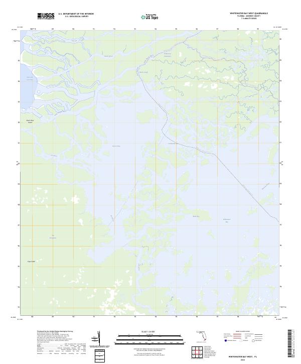 Whitewater Bay West, FL — USGS 7.5-minute topo (2024)