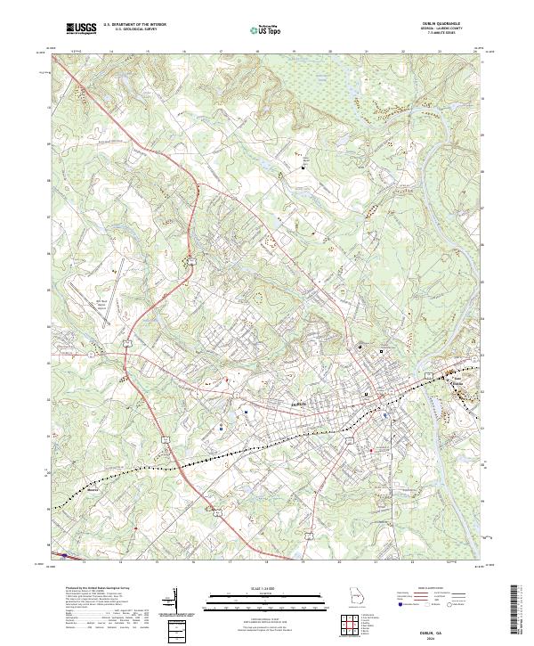 Dublin, GA — USGS 7.5-minute topo (2024)