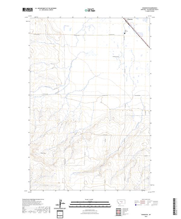 Comanche, MT — USGS 7.5-minute topo (2024)