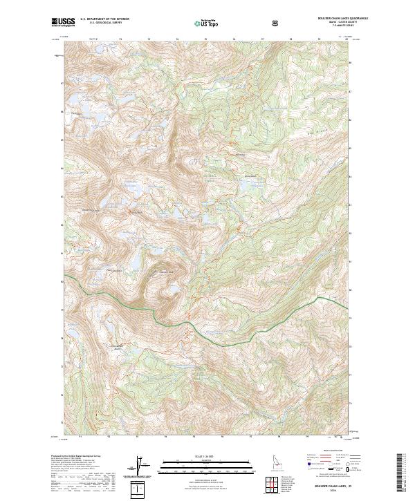 Boulder Chain Lakes, ID — USGS 7.5-minute topo (2024)