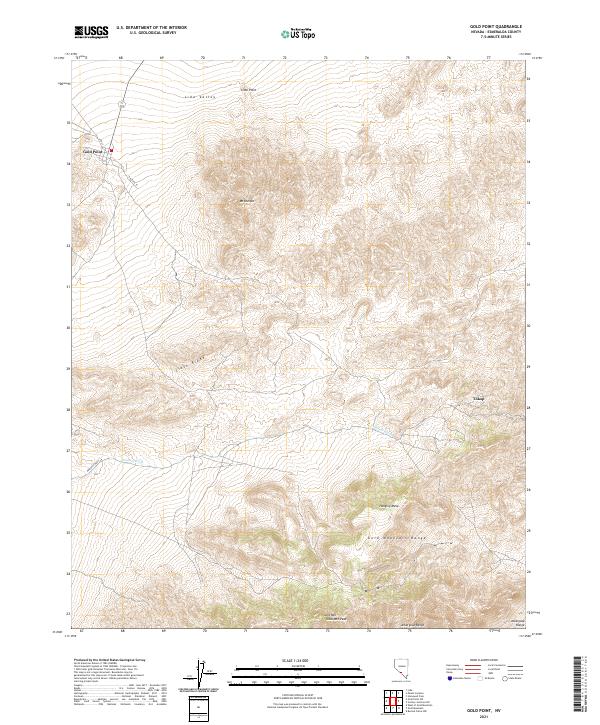 Gold Point, NV — USGS 7.5-minute topo (2021)