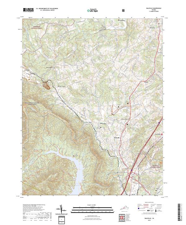 Daleville, VA — USGS 7.5-minute topo (2022)