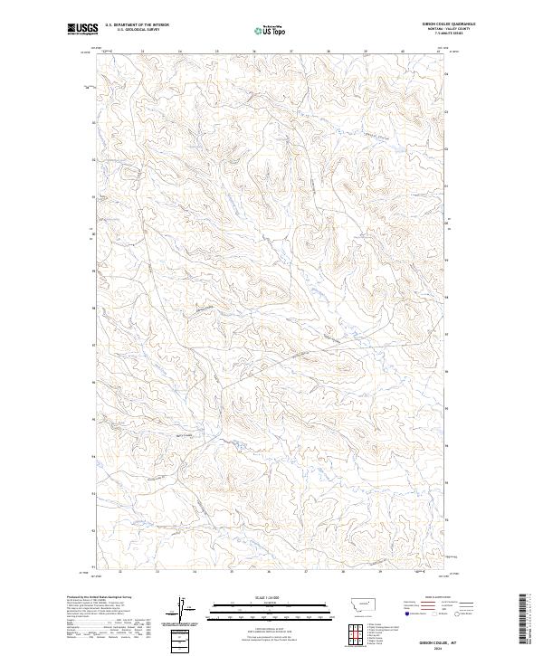 Gibson Coulee, MT — USGS 7.5-minute topo (2024)