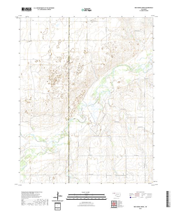 Red Horse Creek, OK — USGS 7.5-minute topo (2022)