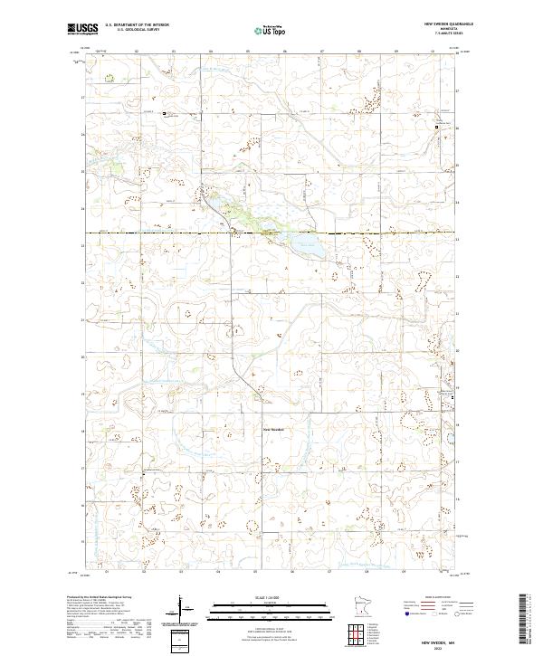 New Sweden, MN — USGS 7.5-minute topo (2022)