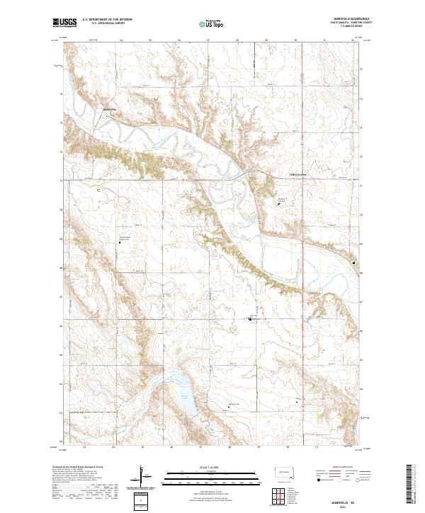 Jamesville, SD — USGS 7.5-minute topo (2021)