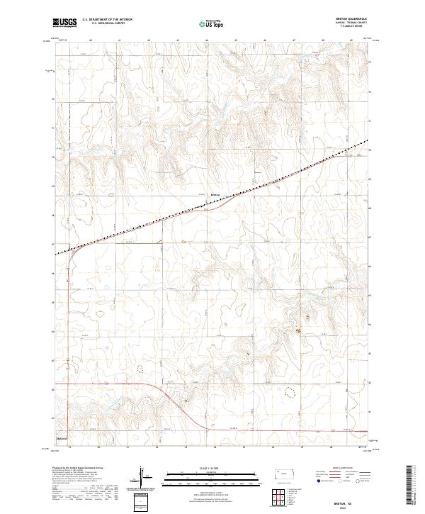 Breton, KS — USGS 7.5-minute topo (2022)