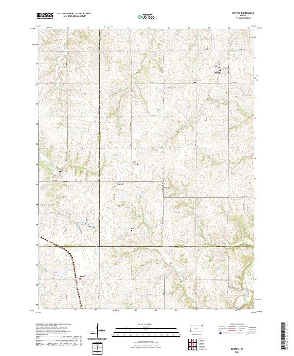 Denton, KS — USGS 7.5-minute topo (2022)