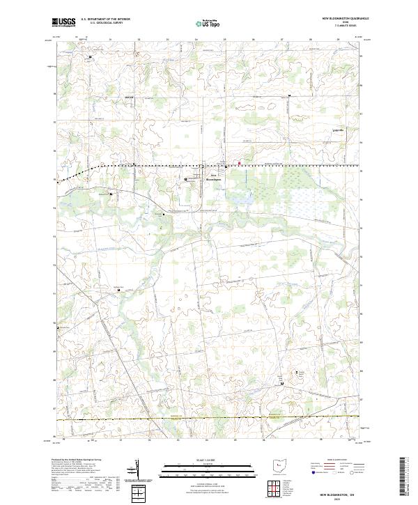 New Bloomington, OH — USGS 7.5-minute topo (2023)