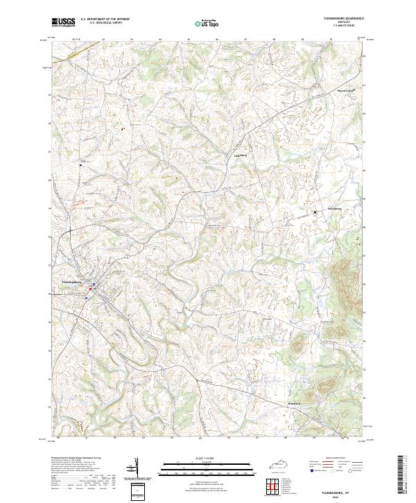Flemingsburg, KY — USGS 7.5-minute topo (2022)