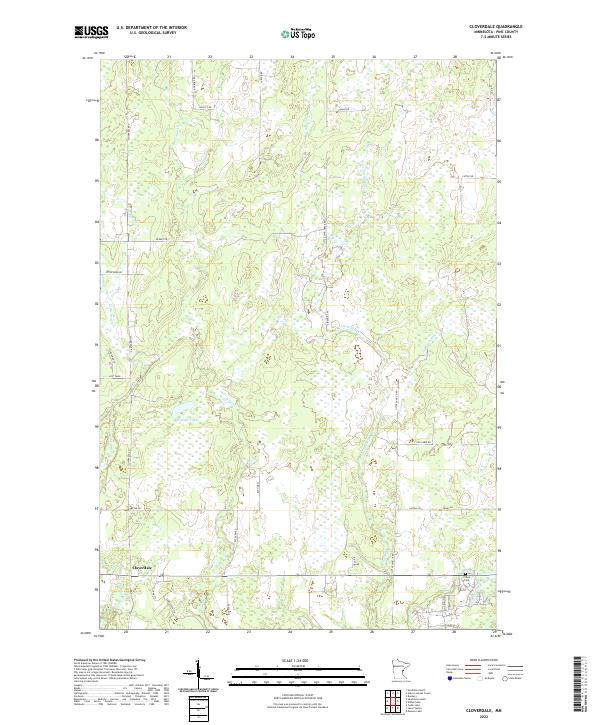 Cloverdale, MN — USGS 7.5-minute topo (2022)