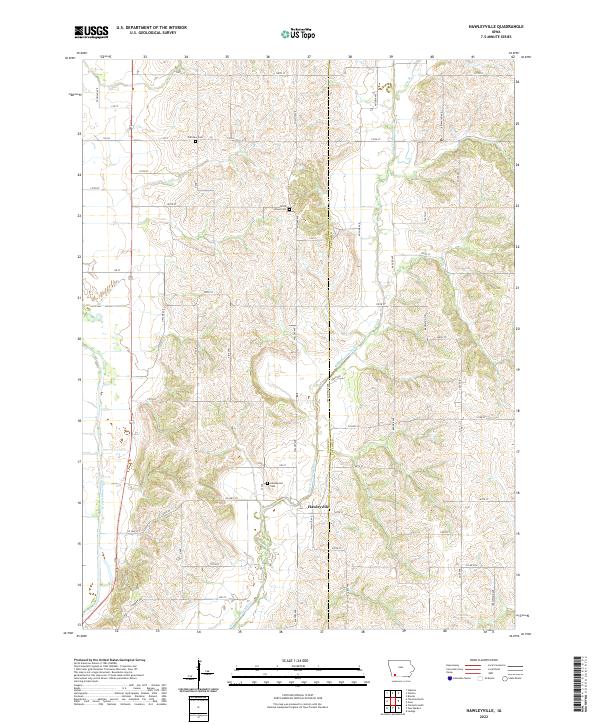 Hawleyville, IA — USGS 7.5-minute topo (2022)