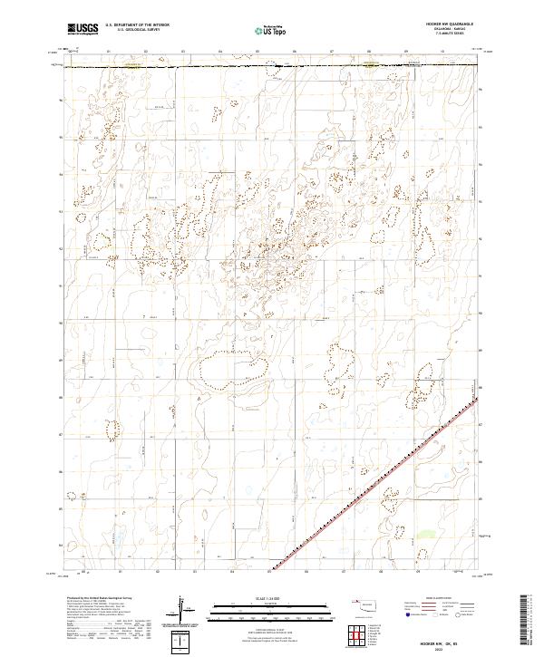 Hooker NW, OK-KS — USGS 7.5-minute topo (2022)