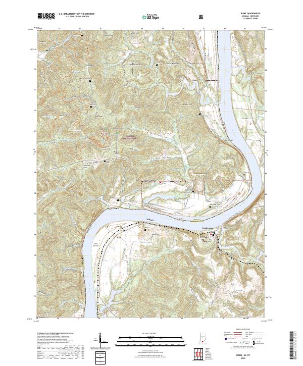 Rome, IN-KY — USGS 7.5-minute topo (2022)