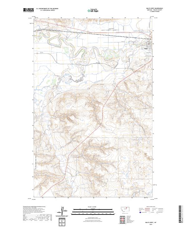 Malta West, MT — USGS 7.5-minute topo (2024)