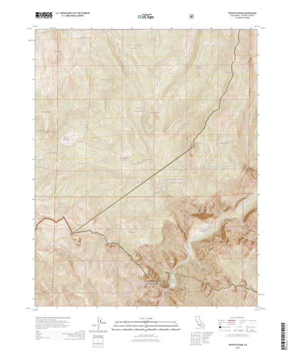 Tehipite Dome, CA — USGS 7.5-minute topo (2026)