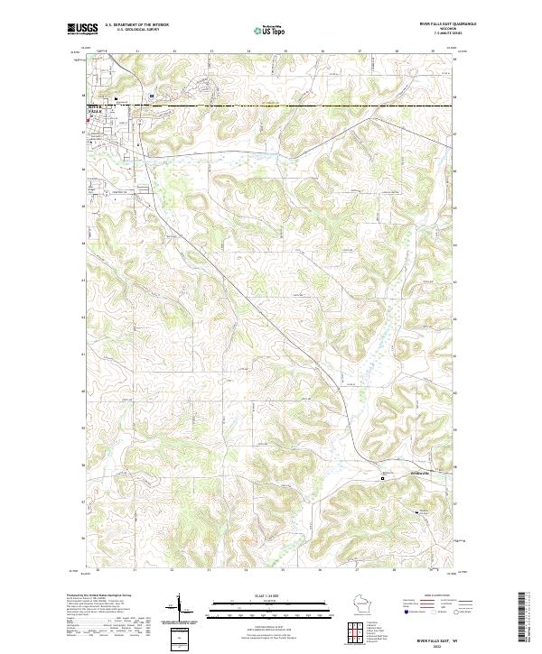 River Falls East, WI — USGS 7.5-minute topo (2022)