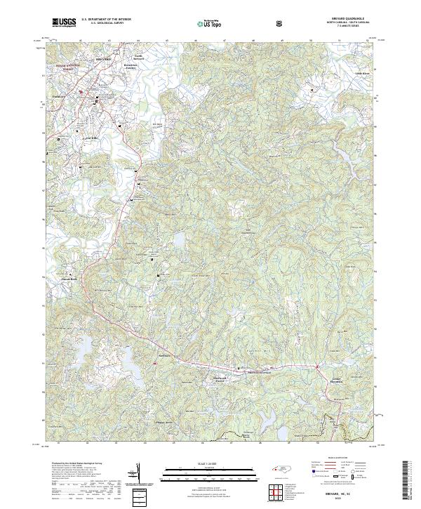 Brevard, NC-SC — USGS 7.5-minute topo (2022)
