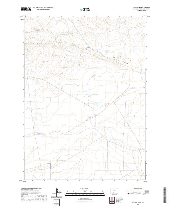 Cyclone Draw, WY — USGS 7.5-minute topo (2021)