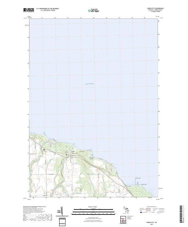 Huron City, MI — USGS 7.5-minute topo (2023)