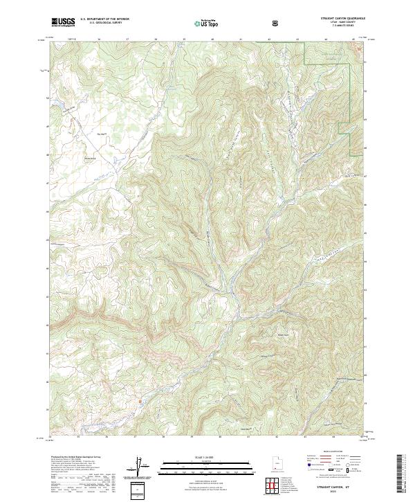Straight Canyon, UT — USGS 7.5-minute topo (2023)