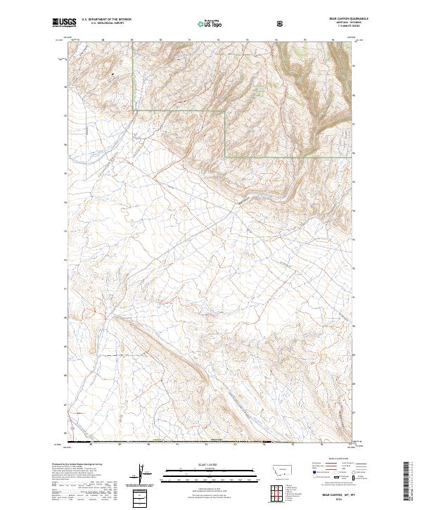 Bear Canyon, MT-WY — USGS 7.5-minute topo (2024)