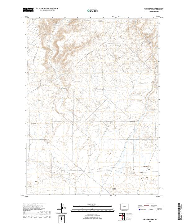 Twelvemile Sink, WY — USGS 7.5-minute topo (2021)