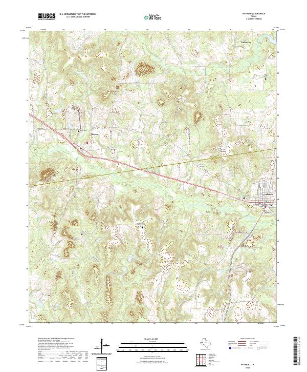 Poynor, TX — USGS 7.5-minute topo (2022)
