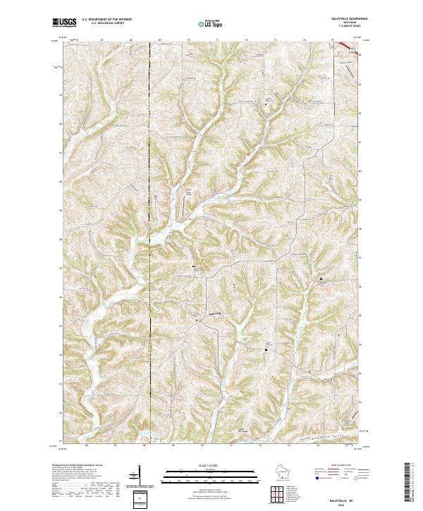 Daleyville, WI — USGS 7.5-minute topo (2022)