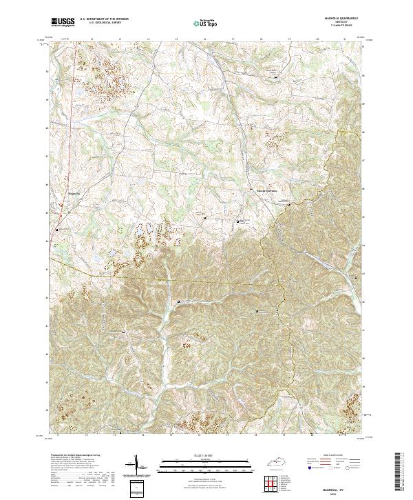 Magnolia, KY — USGS 7.5-minute topo (2022)