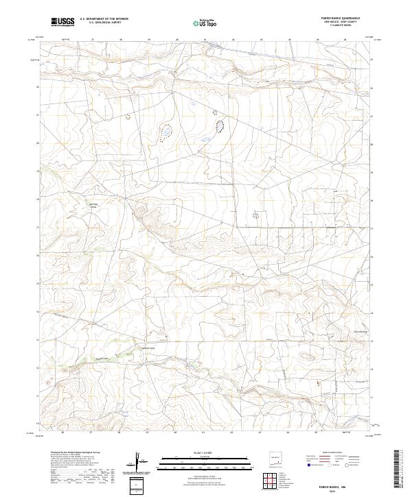Parish Ranch, NM — USGS 7.5-minute topo (2023)