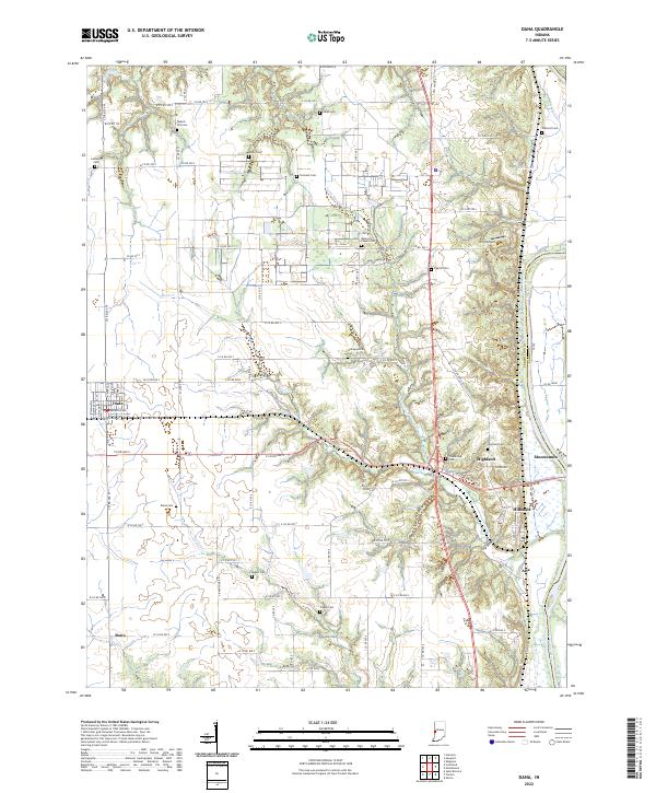 Dana, IN — USGS 7.5-minute topo (2022)