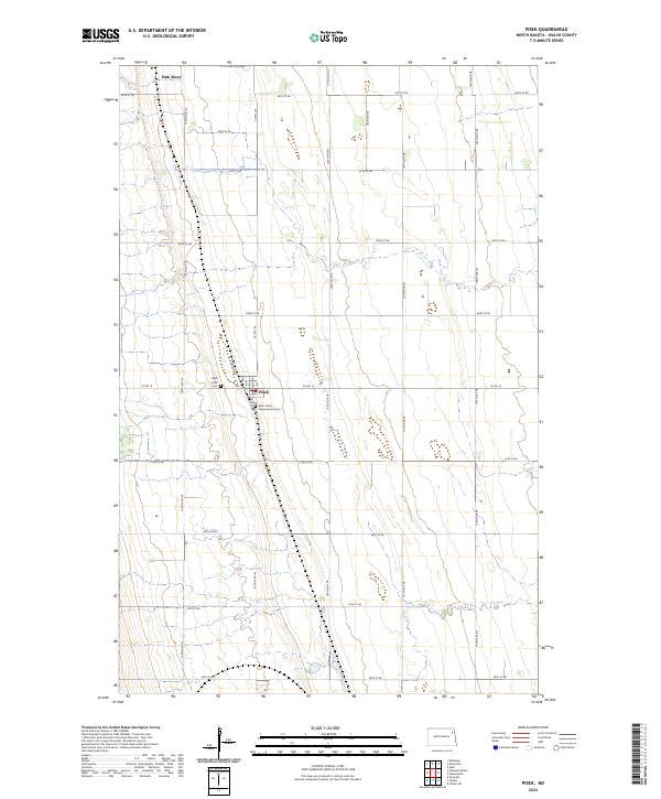 Pisek, ND — USGS 7.5-minute topo (2024)