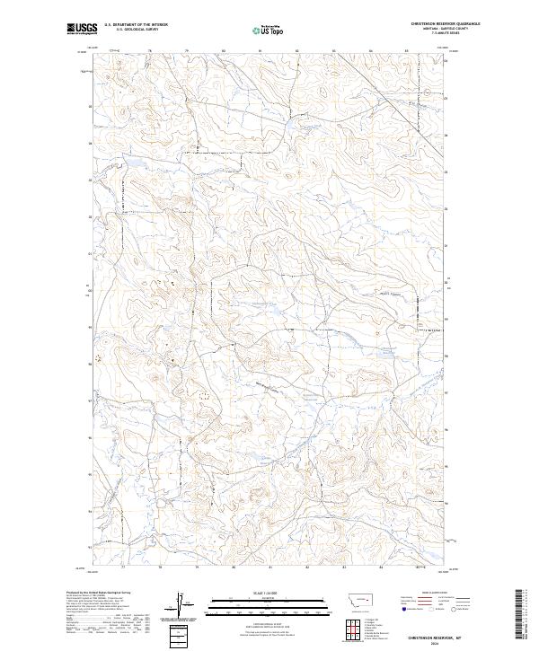 Christenson Reservoir, MT — USGS 7.5-minute topo (2024)