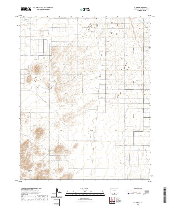 Blanca SE, CO — USGS 7.5-minute topo (2022)
