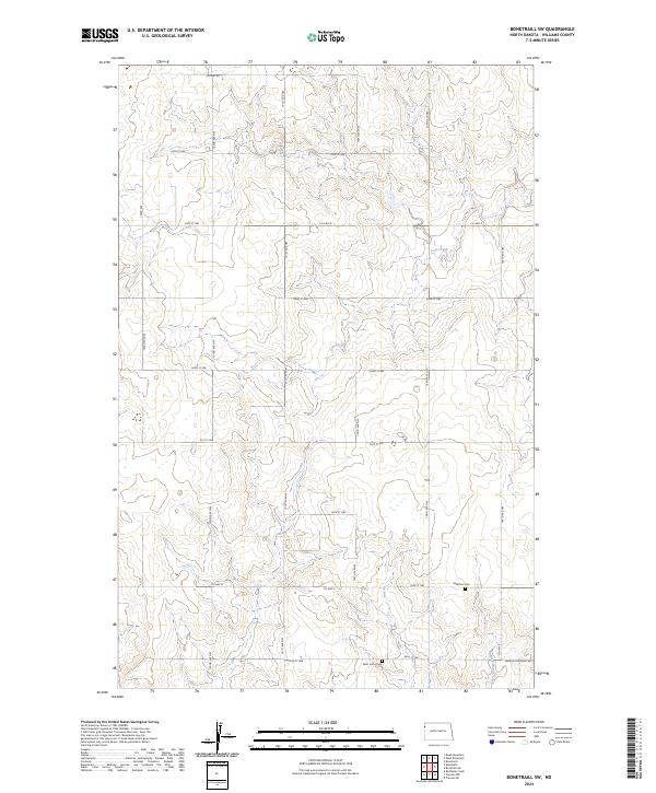 Bonetraill SW, ND — USGS 7.5-minute topo (2024)