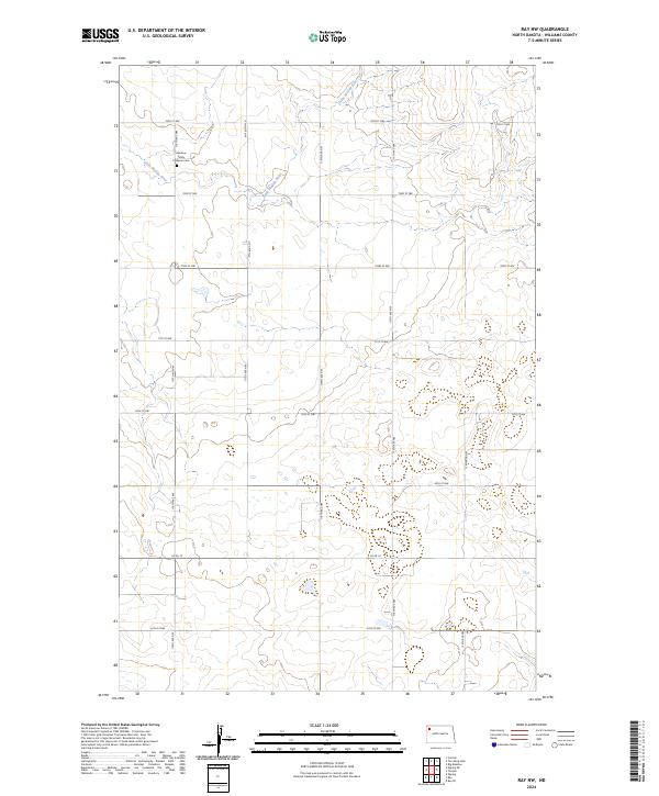 Ray NW, ND — USGS 7.5-minute topo (2024)