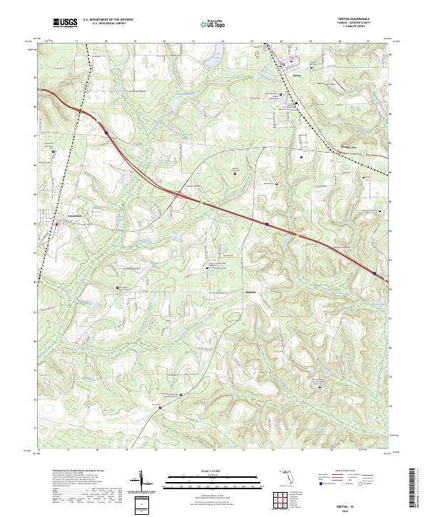 Gretna, FL — USGS 7.5-minute topo (2024)