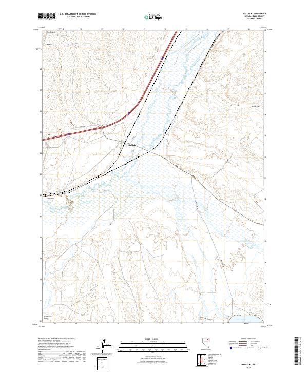Halleck, NV — USGS 7.5-minute topo (2021)